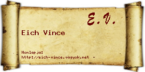 Eich Vince névjegykártya